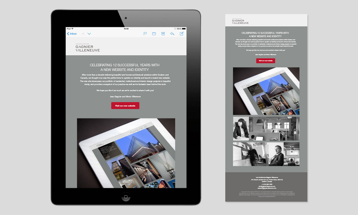 Gagnier Villeneuve launch email
