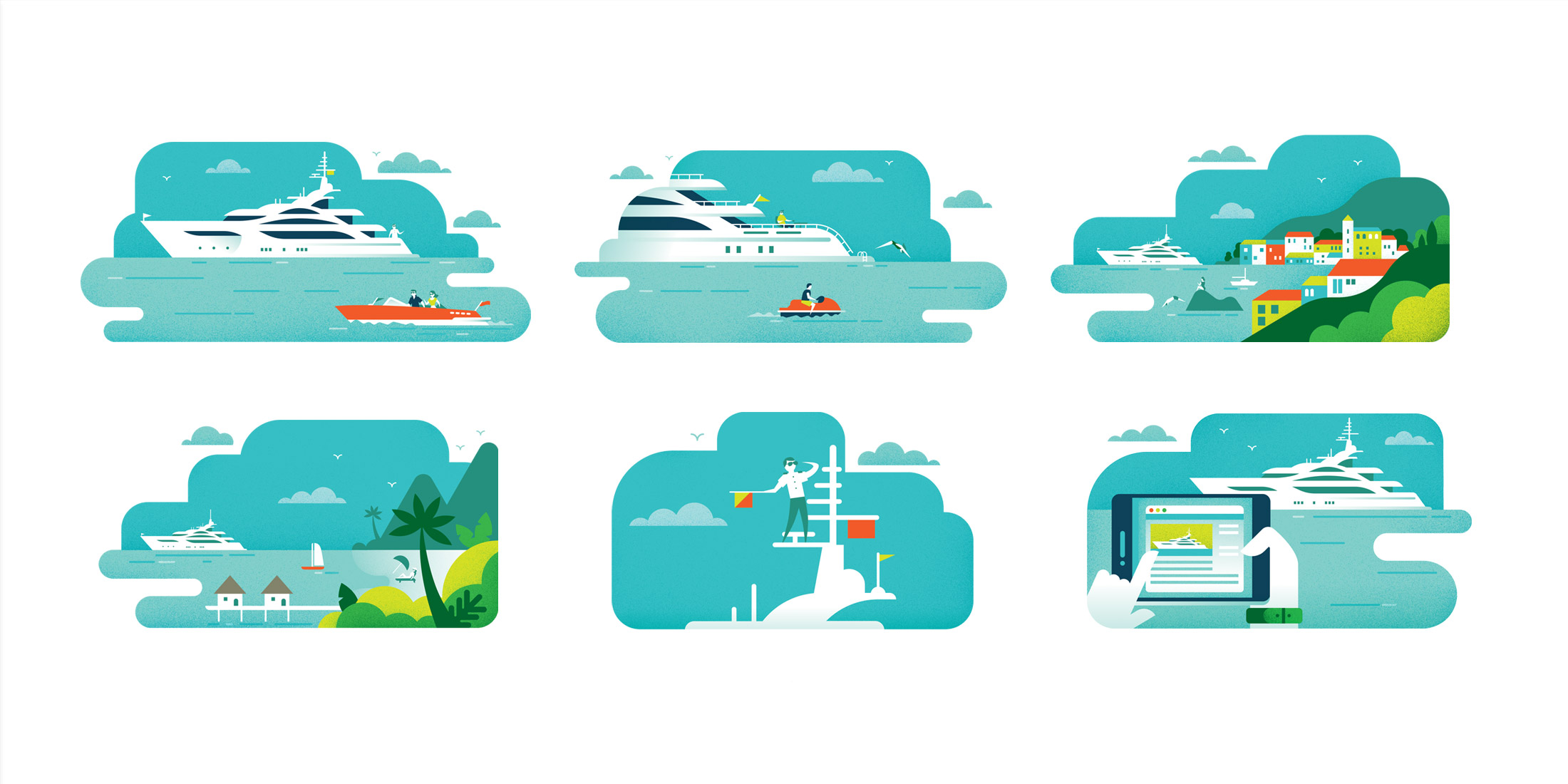 Camper & Nicholsons Sea+I Magazine: Illustrations by Parko Polo