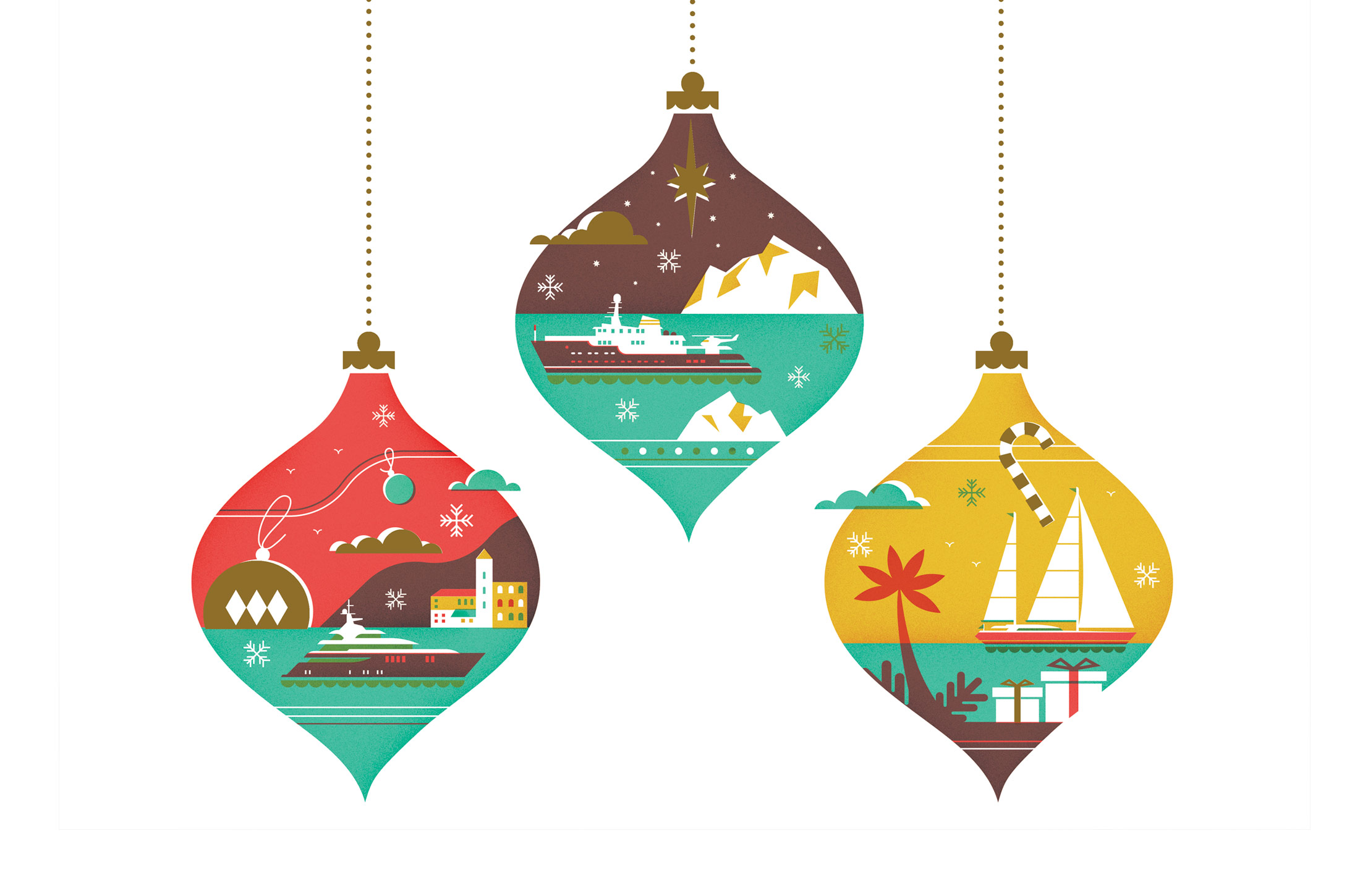 Camper & Nicholsons holiday card illustration by Parko Polo