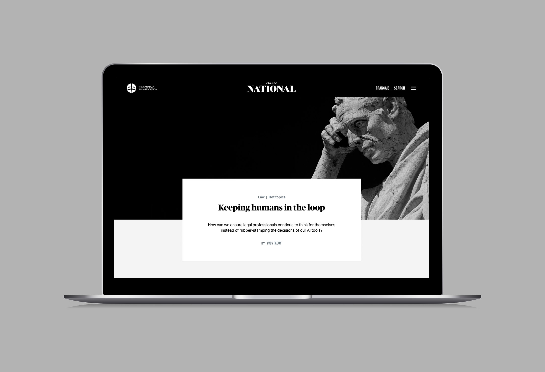 National Magazine website for the Canadian Bar Association